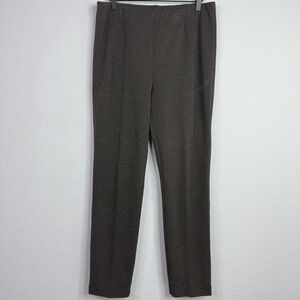 J.Jill Pants Womens M Brown Herringbone‎ Geometric Classic Pullon Career Office